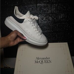 Alexander McQueen White and Black Womens Sneakers